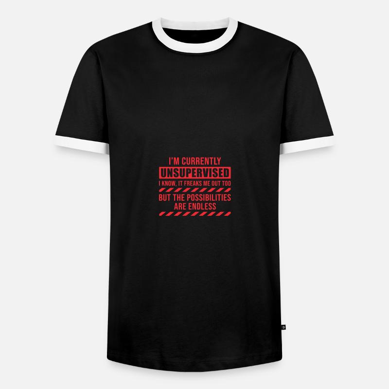 I Am Currently Unsupervised - Männer Kontrast-T-Shirt - Schwarz/Weiß