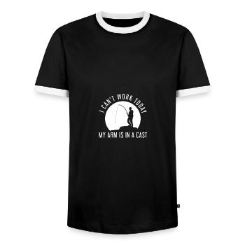 I Can't Work Today My Arm Is In A Cast - Männer Kontrast-T-Shirt - Schwarz/Weiß - Vorne - AI Model Female 172 light (172cm) & AI Model Male 178 light (178cm)