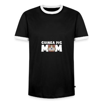 Guinea Pig Mom - Männer Kontrast-T-Shirt - Schwarz/Weiß - Vorne - AI Model Female 172 light (172cm) & AI Model Male 178 light (178cm)