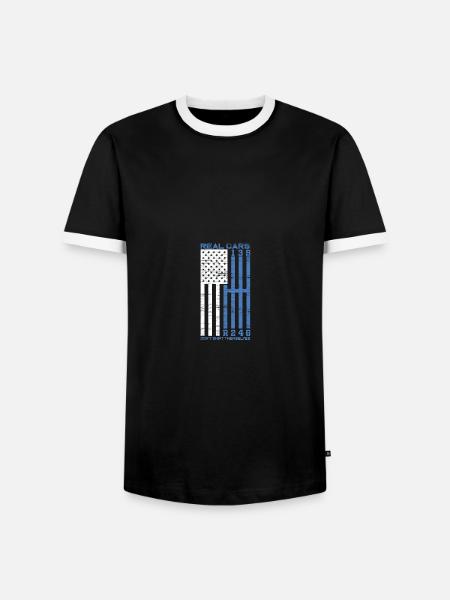 Real Cars Don't Shift Themselves - Männer Kontrast-T-Shirt - Schwarz/Weiß