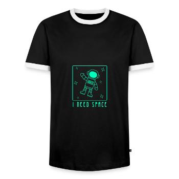 I Need Space Dad Jokes - Männer Kontrast-T-Shirt - Schwarz/Weiß - Vorne - AI Model Female 172 light (172cm) & AI Model Male 178 light (178cm)