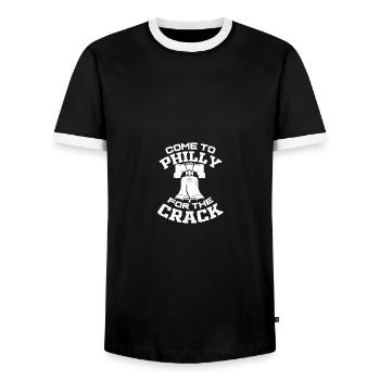 Come To Philly For The Crack - Männer Kontrast-T-Shirt - Schwarz/Weiß - Vorne - AI Model Female 172 light (172cm) & AI Model Male 178 light (178cm)