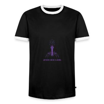 Microbiology Virus Biology Virology Viral - Männer Kontrast-T-Shirt - Schwarz/Weiß - Vorne - AI Model Female 172 light (172cm) & AI Model Male 178 light (178cm)