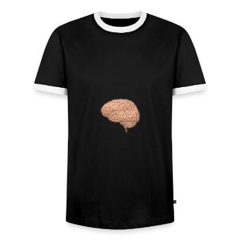 Human Anatomy Brain Halloween Costume - Männer Kontrast-T-Shirt - Schwarz/Weiß - Vorne - AI Model Female 172 light (172cm) & AI Model Male 178 light (178cm)