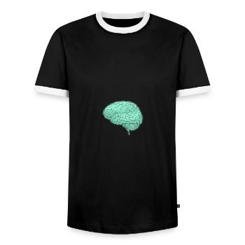 Human Anatomy Brain Halloween - Männer Kontrast-T-Shirt - Schwarz/Weiß - Vorne - AI Model Female 172 light (172cm) & AI Model Male 178 light (178cm)