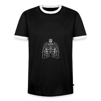 Lung Anatomy - Medicine Doctor Lung Cancer Asthma - Männer Kontrast-T-Shirt - Schwarz/Weiß - Vorne - AI Model Female 172 light (172cm) & AI Model Male 178 light (178cm)