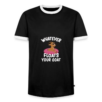 Whatever Floats Your Goat - Männer Kontrast-T-Shirt - Schwarz/Weiß - Vorne - AI Model Female 172 light (172cm) & AI Model Male 178 light (178cm)