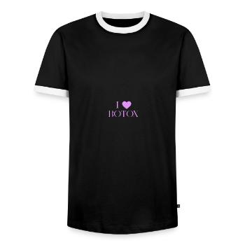 I Heart Botox - I Love Botox Plastic Surgery - Männer Kontrast-T-Shirt - Schwarz/Weiß - Vorne - AI Model Female 172 light (172cm) & AI Model Male 178 light (178cm)