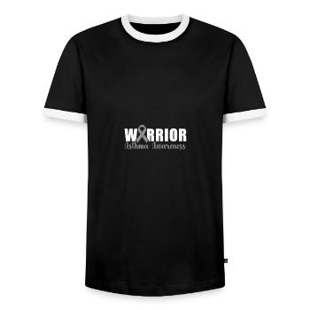 Asthma Awareness Warrior Gray Ribbon - Männer Kontrast-T-Shirt - Schwarz/Weiß - Vorne - AI Model Female 172 light (172cm) & AI Model Male 178 light (178cm)