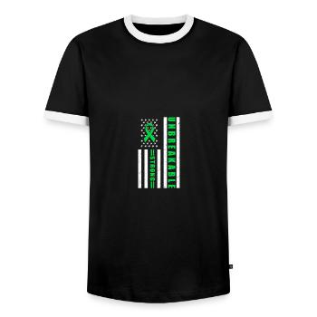 Unbreakable Strong Scoliosis Awareness Green - Männer Kontrast-T-Shirt - Schwarz/Weiß - Vorne - AI Model Female 172 light (172cm) & AI Model Male 178 light (178cm)