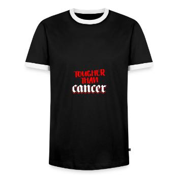 Tougher Than Cancer - Männer Kontrast-T-Shirt - Schwarz/Weiß - Vorne - AI Model Female 172 light (172cm) & AI Model Male 178 light (178cm)