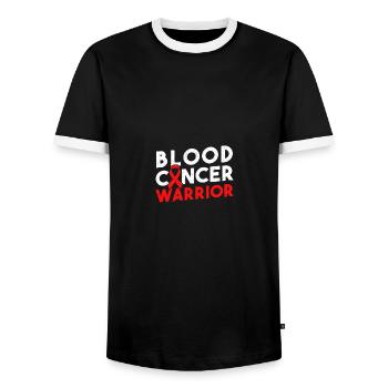 Blood Cancer Warrior Ribbon - Männer Kontrast-T-Shirt - Schwarz/Weiß - Vorne - AI Model Female 172 light (172cm) & AI Model Male 178 light (178cm)