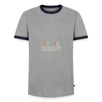 Physical Therapy Rainbow PTA PT - Männer Kontrast-T-Shirt - Grau/Navy  - Vorne - AI Model Female 172 light (172cm) & AI Model Male 178 light (178cm)