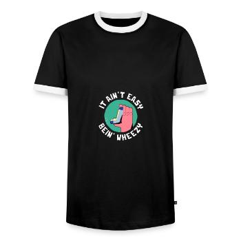 It Ain't Easy Bein' Wheezy Asthma Awareness RT - Männer Kontrast-T-Shirt - Schwarz/Weiß - Vorne - AI Model Female 172 light (172cm) & AI Model Male 178 light (178cm)