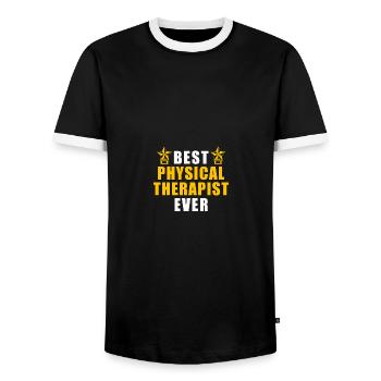 Best Physical Therapist Ever PT - Männer Kontrast-T-Shirt - Schwarz/Weiß - Vorne - AI Model Female 172 light (172cm) & AI Model Male 178 light (178cm)