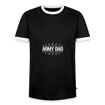 US Army Dad Military Veteran - Männer Kontrast-T-Shirt - Schwarz/Weiß - Vorne - AI Model Female 172 light (172cm) & AI Model Male 178 light (178cm)