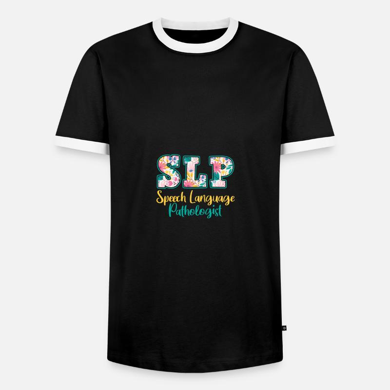 SLP Speech Language Pathologist - Männer Kontrast-T-Shirt - Schwarz/Weiß