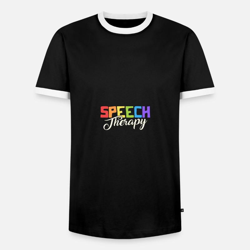 Speech Therapy Rainbow - Männer Kontrast-T-Shirt - Schwarz/Weiß
