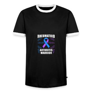 Rheumatoid Arthritis Warrior Ribbon - Männer Kontrast-T-Shirt - Schwarz/Weiß - Vorne - AI Model Female 172 light (172cm) & AI Model Male 178 light (178cm)
