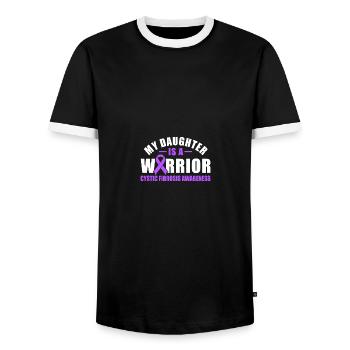 My Daughter Is A Warrior Cystic Fibrosis Awareness - Männer Kontrast-T-Shirt - Schwarz/Weiß - Vorne - AI Model Female 172 light (172cm) & AI Model Male 178 light (178cm)