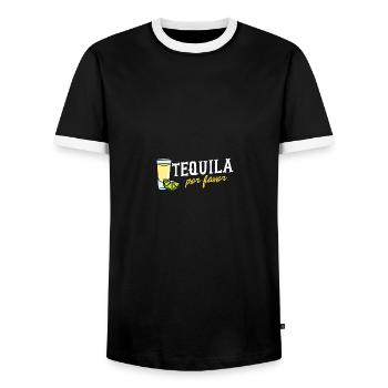 Tequila Por Favor Spanish Mexican - Männer Kontrast-T-Shirt - Schwarz/Weiß - Vorne - AI Model Female 172 light (172cm) & AI Model Male 178 light (178cm)