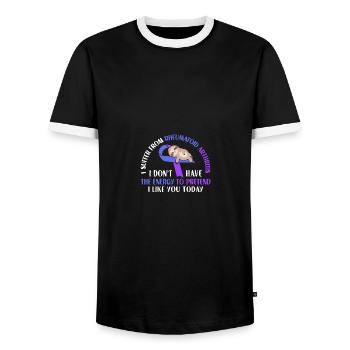 I Suffer From Rheumatoid Arthritis Energy Sloth - Männer Kontrast-T-Shirt - Schwarz/Weiß - Vorne - AI Model Female 172 light (172cm) & AI Model Male 178 light (178cm)