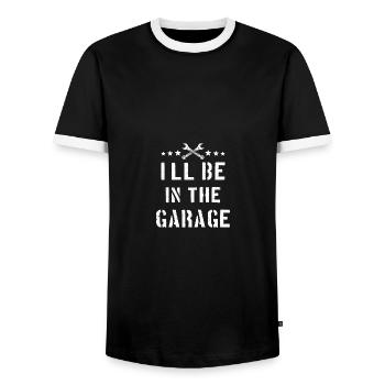 I'll Be In The Garage Dad Jokes - Männer Kontrast-T-Shirt - Schwarz/Weiß - Vorne - AI Model Female 172 light (172cm) & AI Model Male 178 light (178cm)