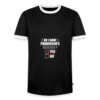Do I Have Parkinson's Disease Yes No Ribbon - Männer Kontrast-T-Shirt - Schwarz/Weiß - Vorne - AI Model Female 172 light (172cm) & AI Model Male 178 light (178cm)
