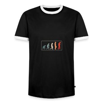 Jazz Saxophone Music - Männer Kontrast-T-Shirt - Schwarz/Weiß - Vorne - AI Model Female 172 light (172cm) & AI Model Male 178 light (178cm)