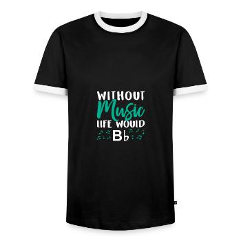 Without Music Life Would Bb Music Note Choire - Männer Kontrast-T-Shirt - Schwarz/Weiß - Vorne - AI Model Female 172 light (172cm) & AI Model Male 178 light (178cm)