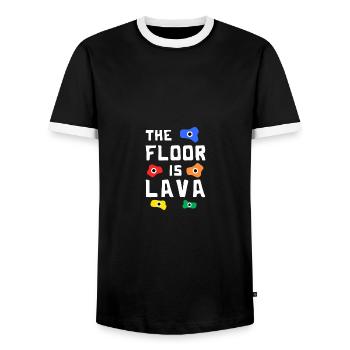 The Floor Is Lava Cliff Climber Mountain Climber - Männer Kontrast-T-Shirt - Schwarz/Weiß - Vorne - AI Model Female 172 light (172cm) & AI Model Male 178 light (178cm)