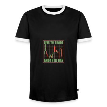 Live To Trade Another Day Stock Market Day Trading - Männer Kontrast-T-Shirt - Schwarz/Weiß - Vorne - AI Model Female 172 light (172cm) & AI Model Male 178 light (178cm)
