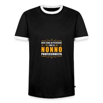 I Am Not Retired I Am A Professional Grandfather - Männer Kontrast-T-Shirt - Schwarz/Weiß - Vorne - AI Model Female 172 light (172cm) & AI Model Male 178 light (178cm)