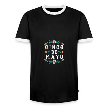 Mexican Cinco De Mayo Party - Männer Kontrast-T-Shirt - Schwarz/Weiß - Vorne - AI Model Female 172 light (172cm) & AI Model Male 178 light (178cm)