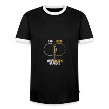 Dad Jokes Graph Chart Funny Dad - Männer Kontrast-T-Shirt - Schwarz/Weiß - Vorne - AI Model Female 172 light (172cm) & AI Model Male 178 light (178cm)