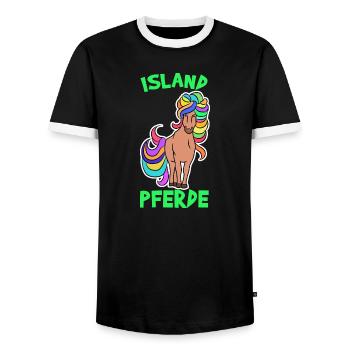 Chevaux Poney Chevaux islandais Citation islandaise Fan de chevaux - T-shirt contrasté Homme - noir/blanc - Devant - AI Model Female 172 light (172cm) & AI Model Male 178 light (178cm)