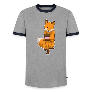 Fuchs Muffin - Männer Kontrast-T-Shirt - Grau/Navy  - Vorne - AI Model Female 172 light (172cm) & AI Model Male 178 light (178cm)