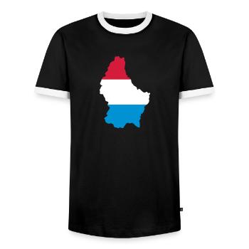 Luxembourg - T-shirt contrasté Homme - noir/blanc - Devant - AI Model Female 172 light (172cm) & AI Model Male 178 light (178cm)