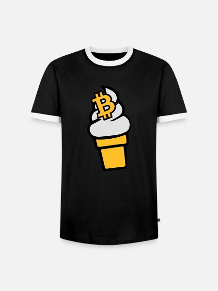 Bitcoin-Cream - Men's Ringer Shirt - black/white