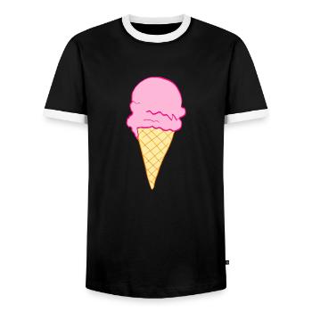 ice creme - Männer Kontrast-T-Shirt - Schwarz/Weiß - Vorne - AI Model Female 172 light (172cm) & AI Model Male 178 light (178cm)
