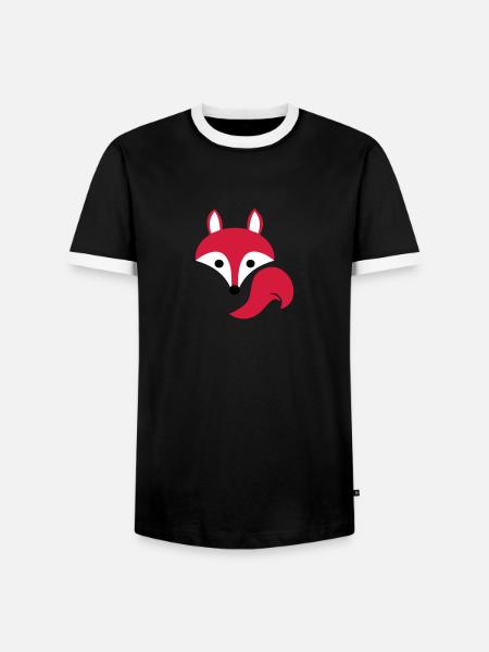 Fuchs - Männer Kontrast-T-Shirt - Schwarz/Weiß