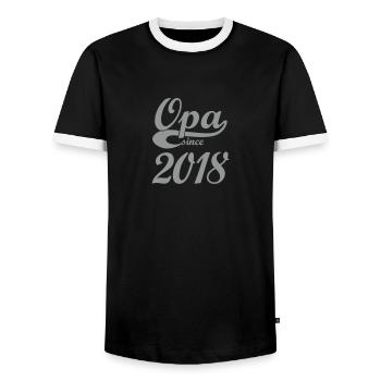 Opa since 2018 - Männer Kontrast-T-Shirt - Schwarz/Weiß - Vorne - AI Model Female 172 light (172cm) & AI Model Male 178 light (178cm)