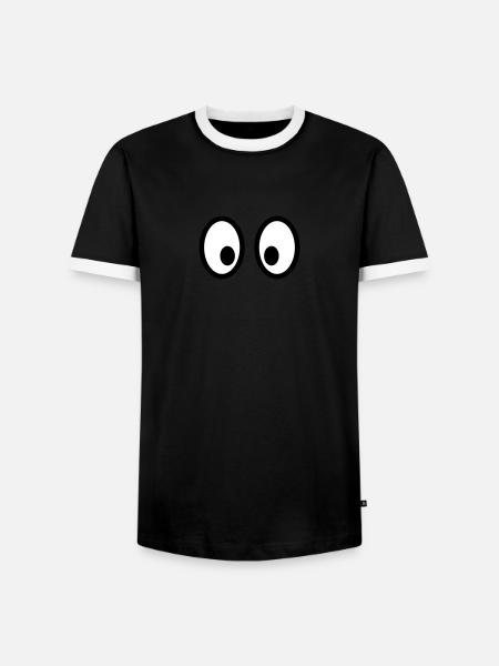 Comic Augen - Männer Kontrast-T-Shirt - Schwarz/Weiß