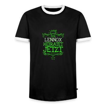 Bachelor Lennox - Männer Kontrast-T-Shirt - Schwarz/Weiß - Vorne - AI Model Female 172 light (172cm) & AI Model Male 178 light (178cm)