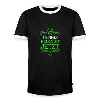 Dennis - T-shirt contrasté Homme - noir/blanc - Devant - AI Model Female 172 light (172cm) & AI Model Male 178 light (178cm)