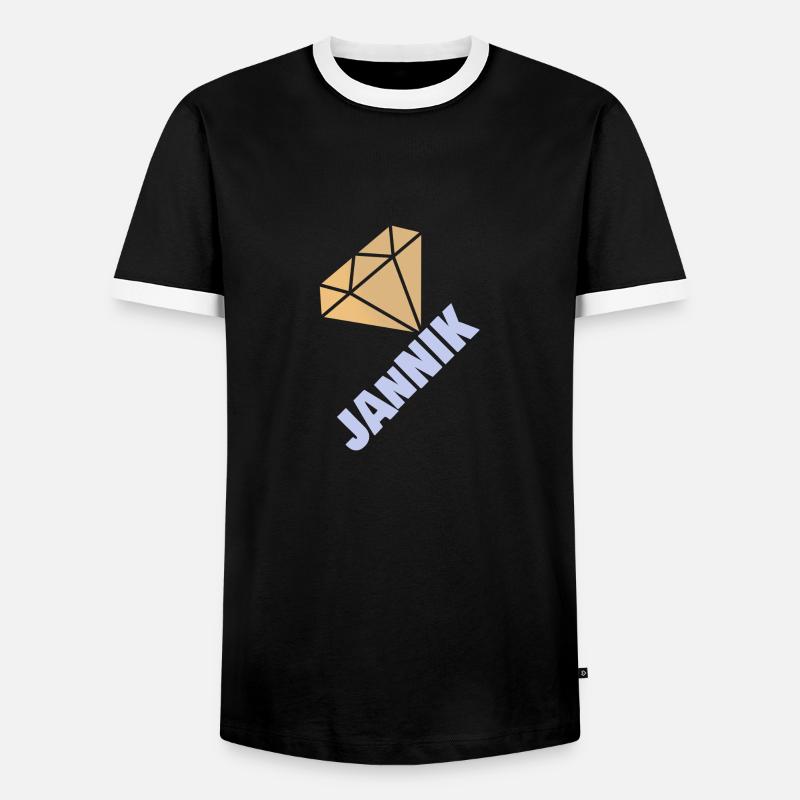 Jannik - Männer Kontrast-T-Shirt - Schwarz/Weiß