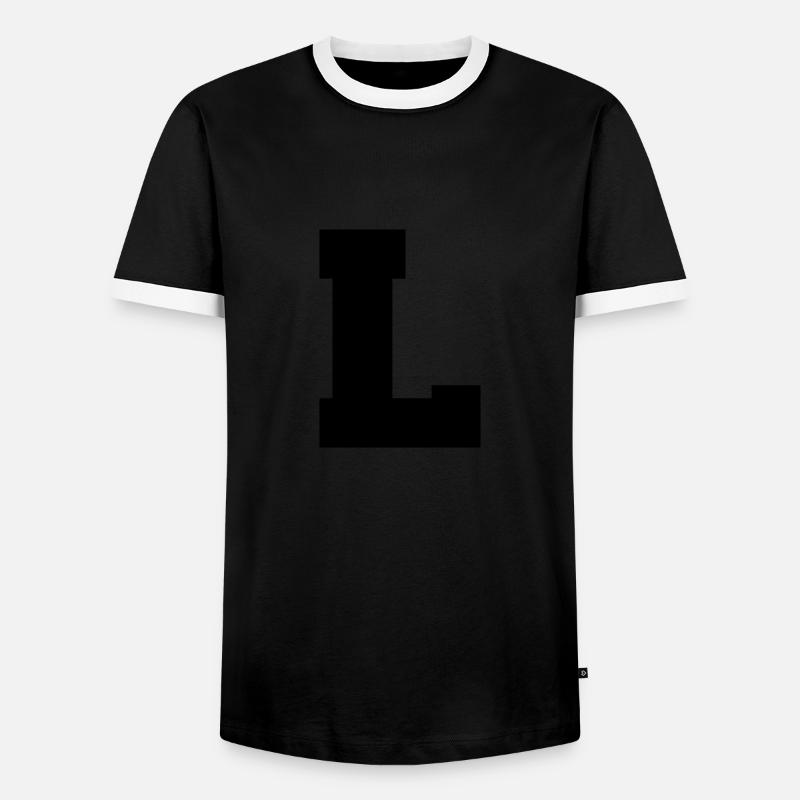 buchstabe L - Männer Kontrast-T-Shirt - Schwarz/Weiß
