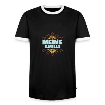 Geschenk für Amilia - Männer Kontrast-T-Shirt - Schwarz/Weiß - Vorne - AI Model Female 172 light (172cm) & AI Model Male 178 light (178cm)