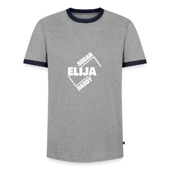 Elija als Sugardaddy - Männer Kontrast-T-Shirt - Grau/Navy  - Vorne - AI Model Female 172 light (172cm) & AI Model Male 178 light (178cm)