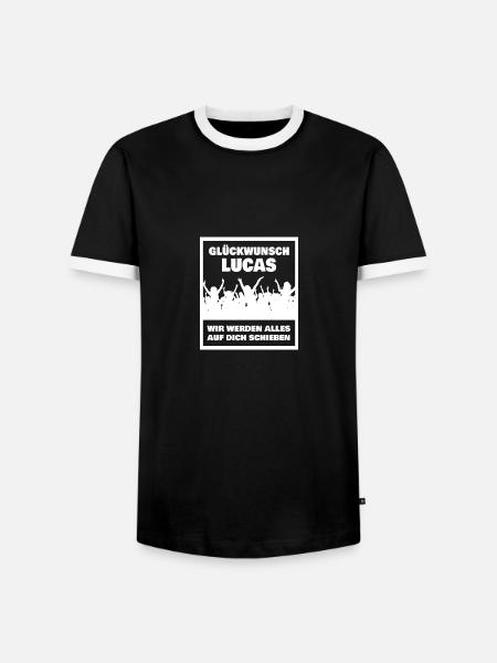 Gift for Lucas - Men's Ringer Shirt - black/white